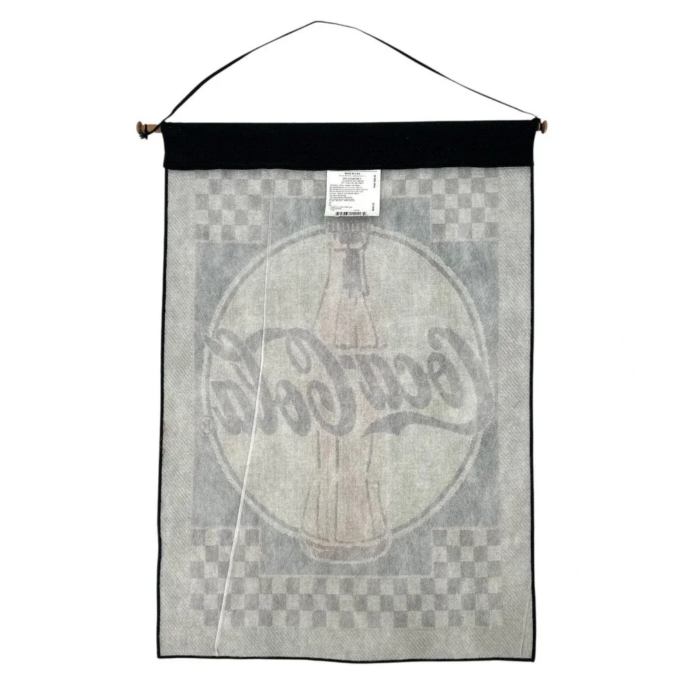 Vintage Coca-Cola Logo Sign Wall Tapestry Hanging Checkerboard 24